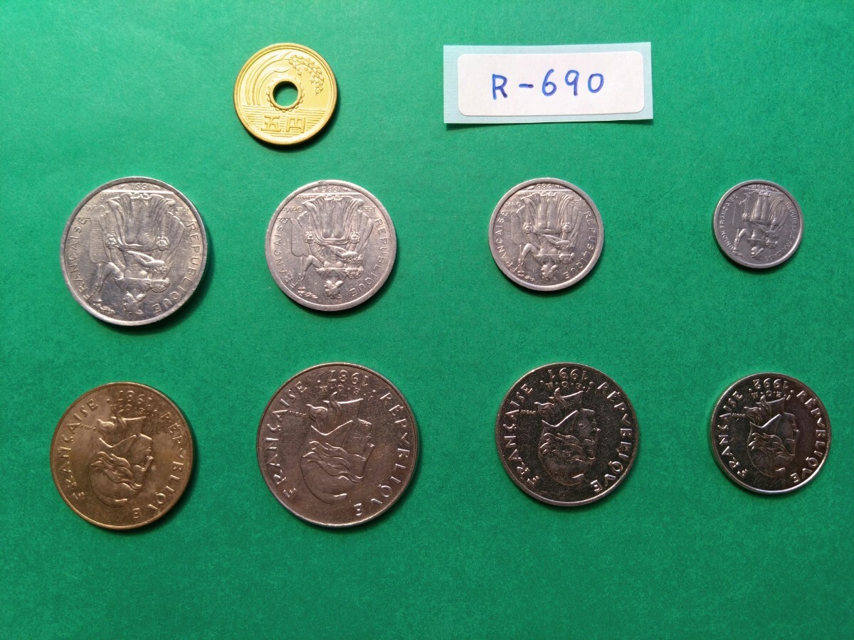 外国コイン フランス領（仏領）ニューカレドニア (Rー６９０) 100フラン硬貨 50フラン硬貨 他おまとめ ８枚の画像10
