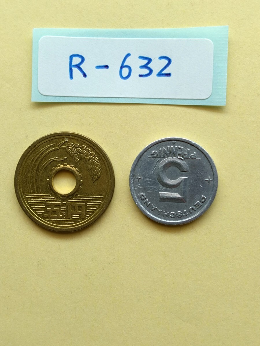 外国コイン　東ドイツ　(Rー６３２)　古銭　５ペニヒ硬貨　１９４９年　アルミニウム硬貨_画像4