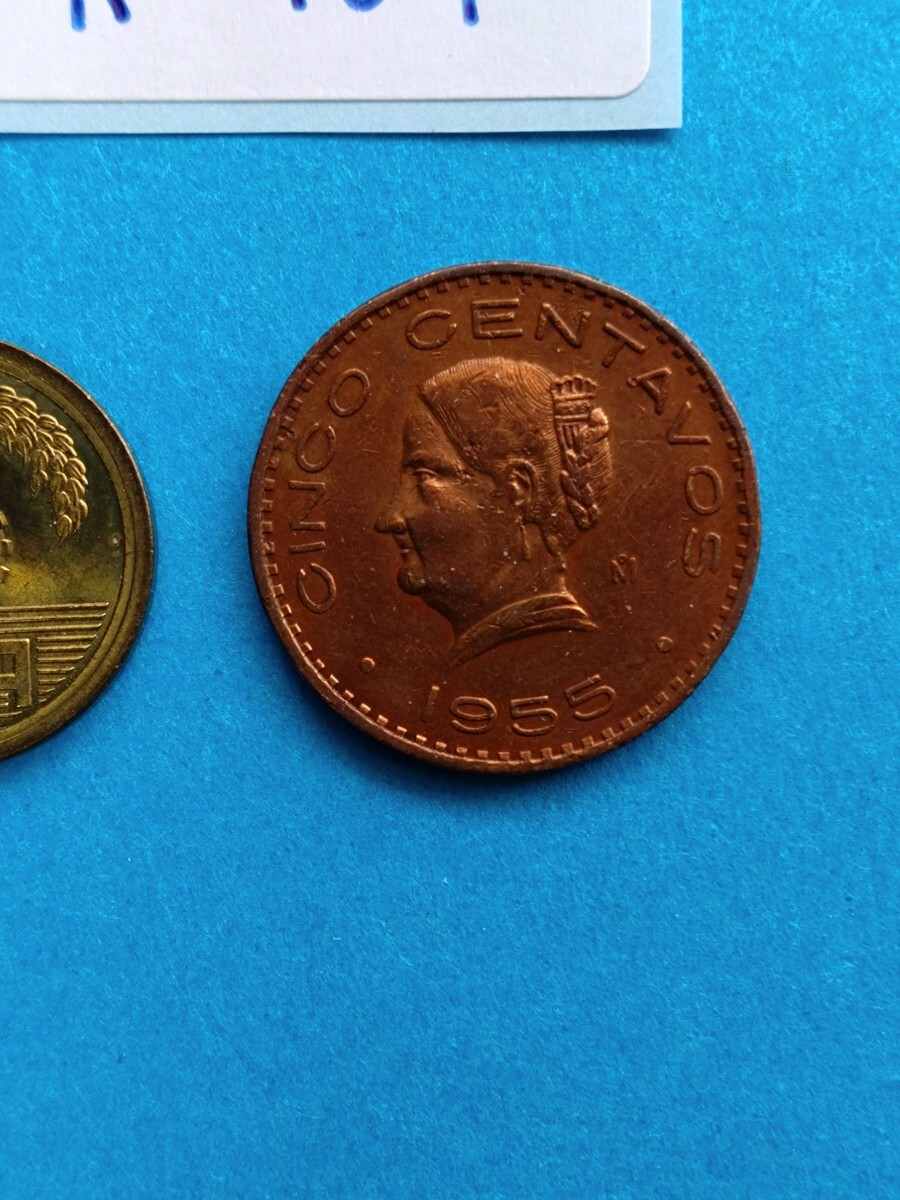 外国コイン メキシコ (Rー７０４) ５センタボ硬貨 １９５５年の画像3