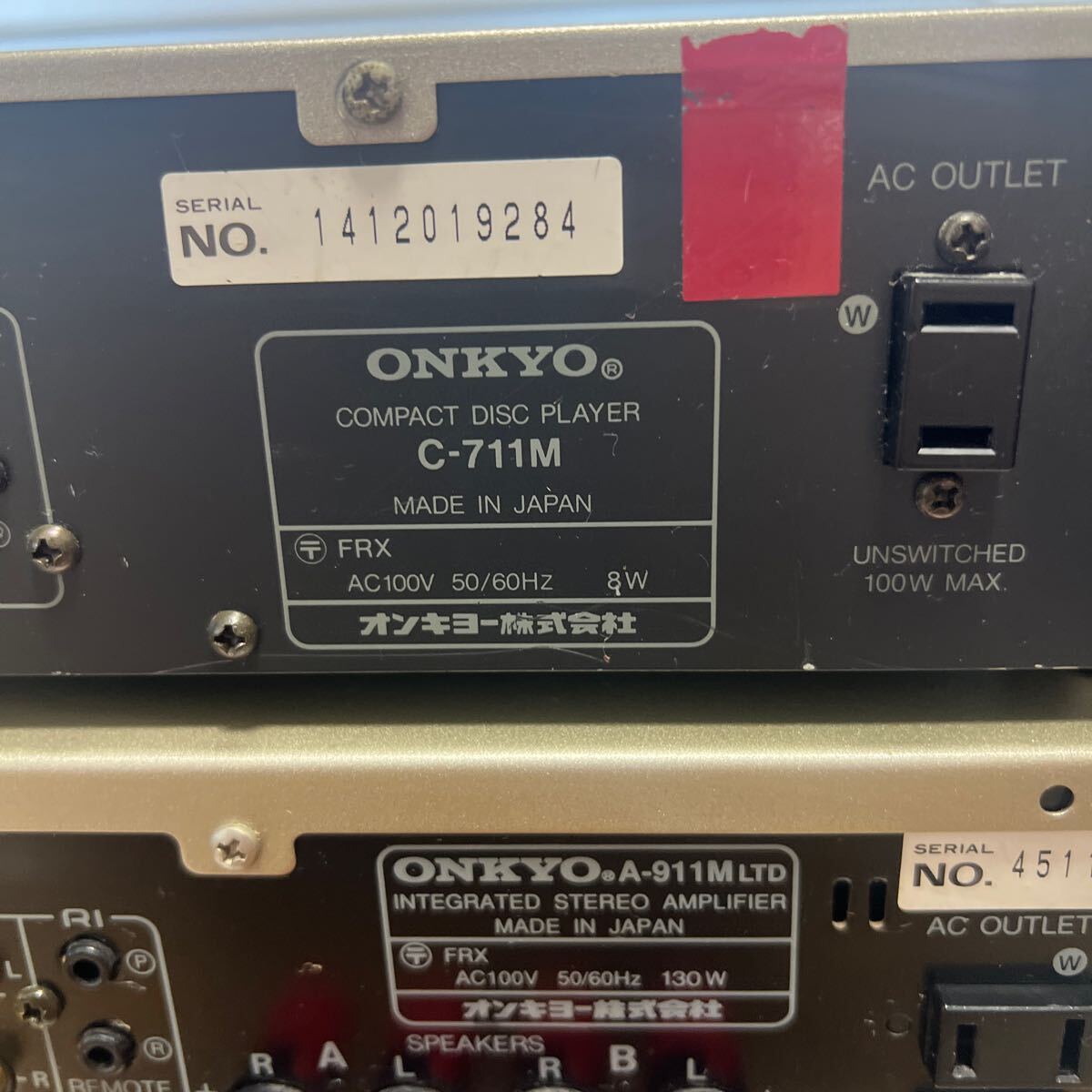 ONKYO オンキョー システムコンポ　 T422-M、C-711M 、A-911M LTD、スピーカー　D-202A LTD 現状品_画像6