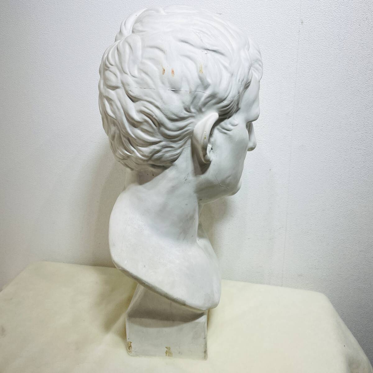 アグリッパ石膏像  高さ約59ｃｍ  重さ8.5Ｋg  大型  デッサン 彫刻 美術 置物 オブジェ 石膏 西洋彫刻 彫刻  刻印あり  XZ2951の画像9