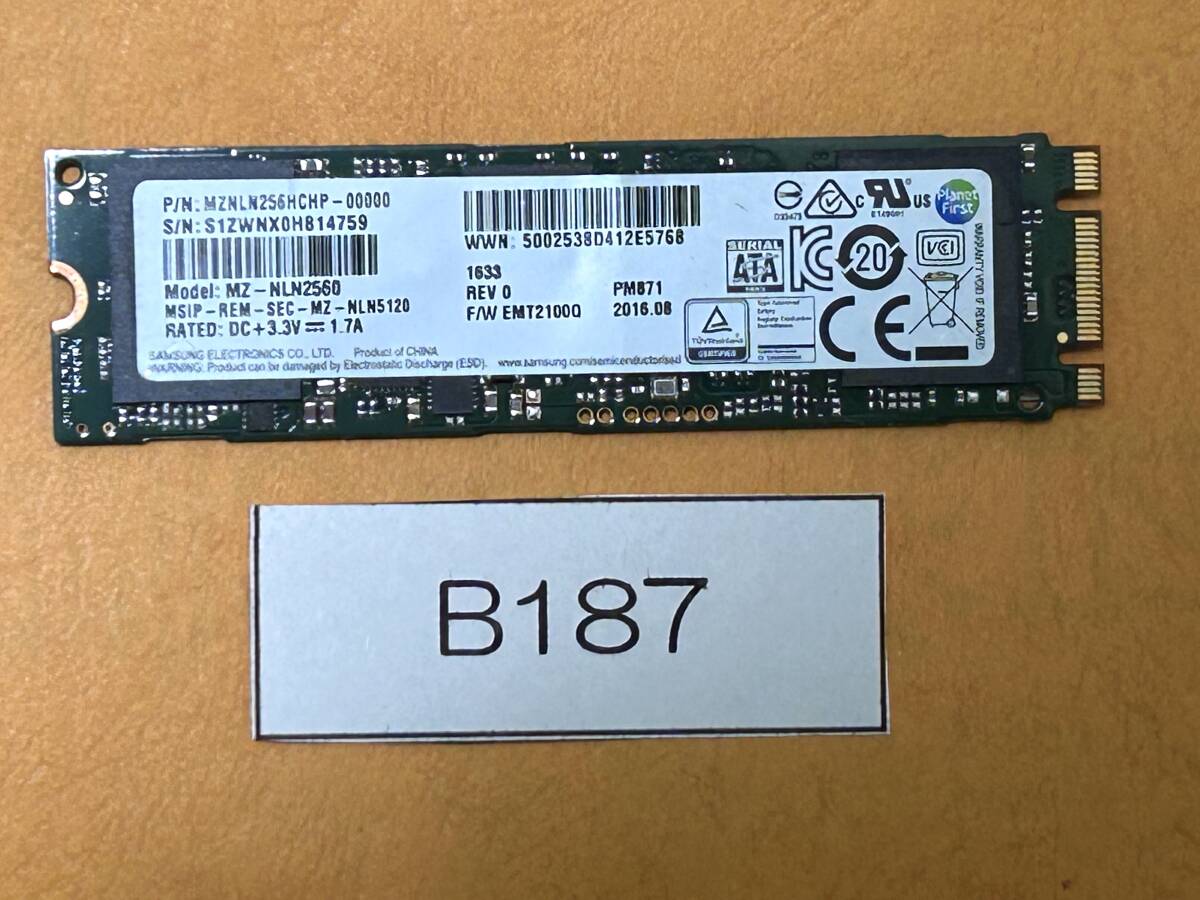 B187 SSD M.2 SATA 256GB 2280 動作確認済の画像1