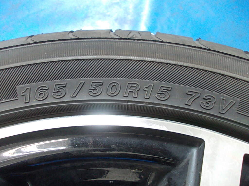 ★中古★■軽自動車■タント/ワゴンＲ/EKワゴン/オッティ/N-BOX等の軽■165/50Ｒ15 73V■15×4.5J+45PCD100-4Hホイール4本setの画像4