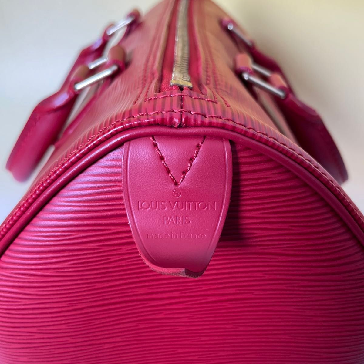 Louis Vuitton 極美品 ソフトエピ スピーディ 25 ハンドバッグ レッド ミニボストン