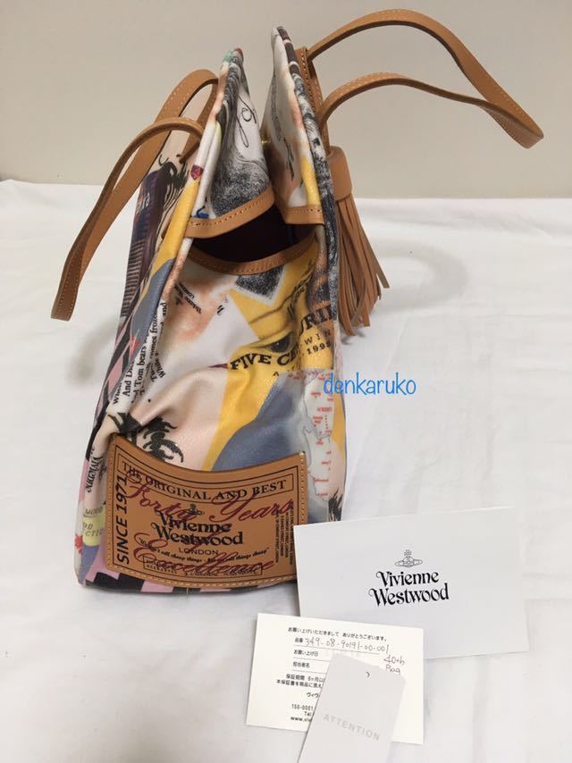  unused *40 anniversary * times . exhibition limitation 40th Bag*INVITATION* in bite-shon pattern *yasmin bag * tassel *VivienneWestwood* Vivienne 