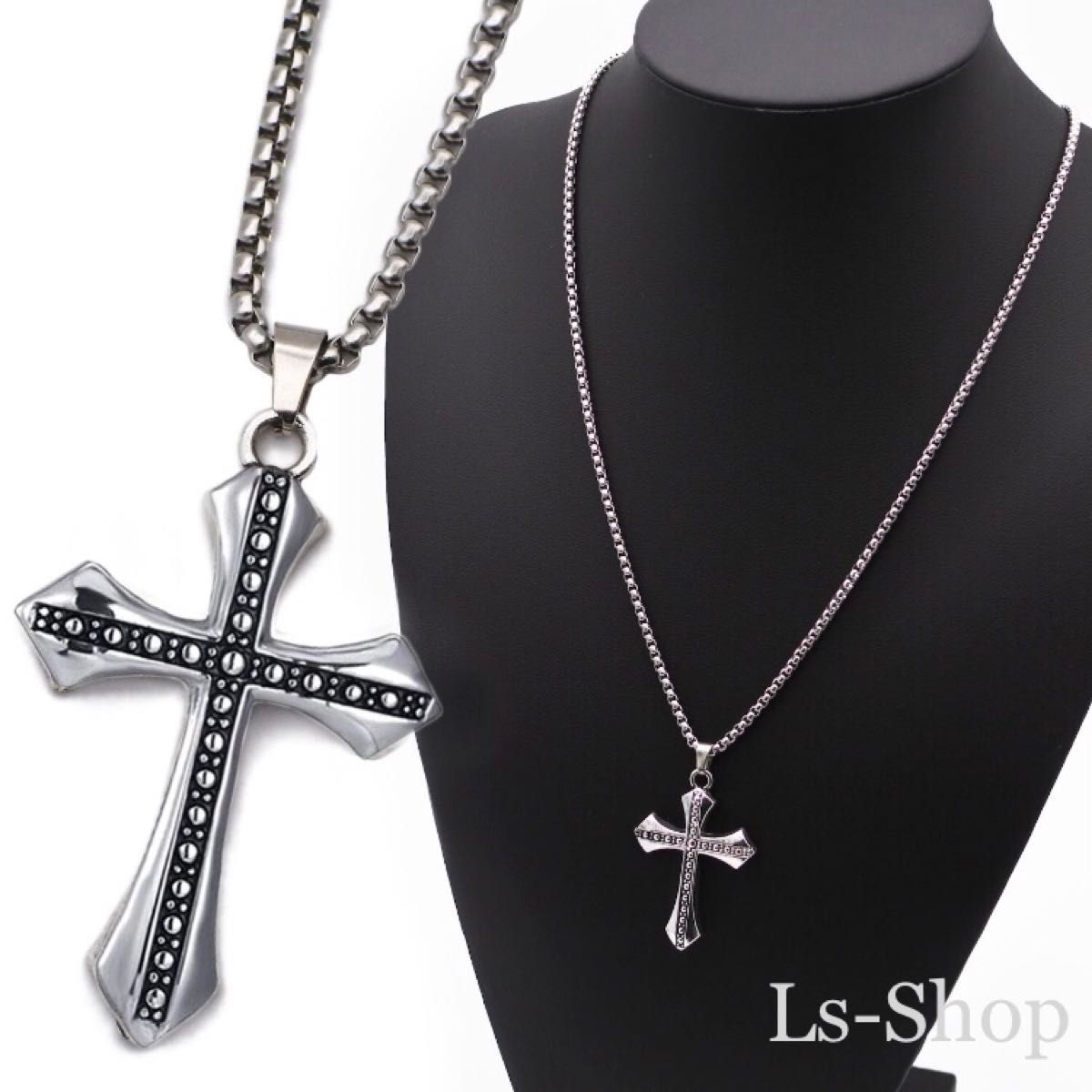 クロスネックレス 十字 十字架 クロス メンズ レディース シルバー ペンダント キリスト かっこいい デザイン 装飾 ベネチアン