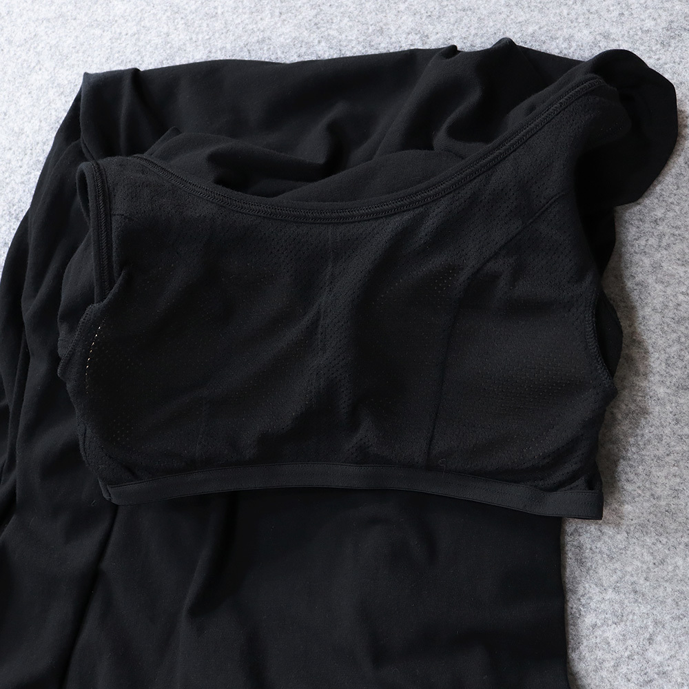 無印良品 Muji 女性らしい印象 カップ付 ノースリーブ ロング カットソーワンピース ブラック コットン レディース ロング丈 フレア M sizeの画像5