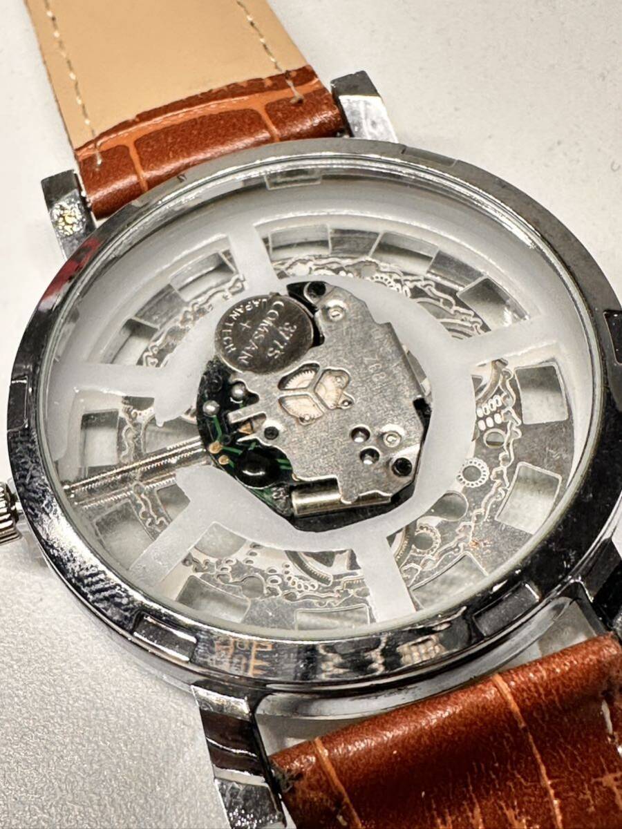 スケルトン 両面スケルトン 電池式腕時計 40mm ラグ幅20mm 新品未使用品_画像4
