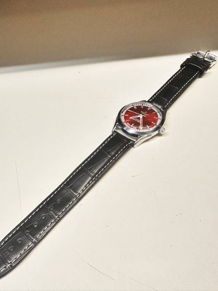 ヴィンテージ ブライトリング BREITLING 赤文字盤 手巻き ユニセックス腕時計 ショックプルーフ ムーブメント 17jewels スイス製 再生品の画像8