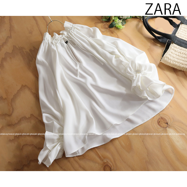 ZARA Zara * взрослый симпатичный! кафф язык автомобиль - кольцо лента блуза tops S размер 