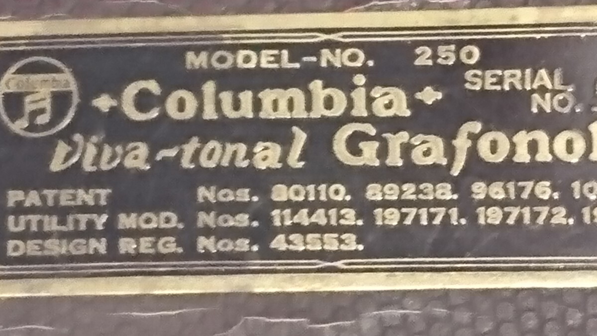 a4-094 ■Columbia コロムビア 卓上蓄音機 Viva-tonal Grafonola MODEL-No.250 オーディオ機器の画像6