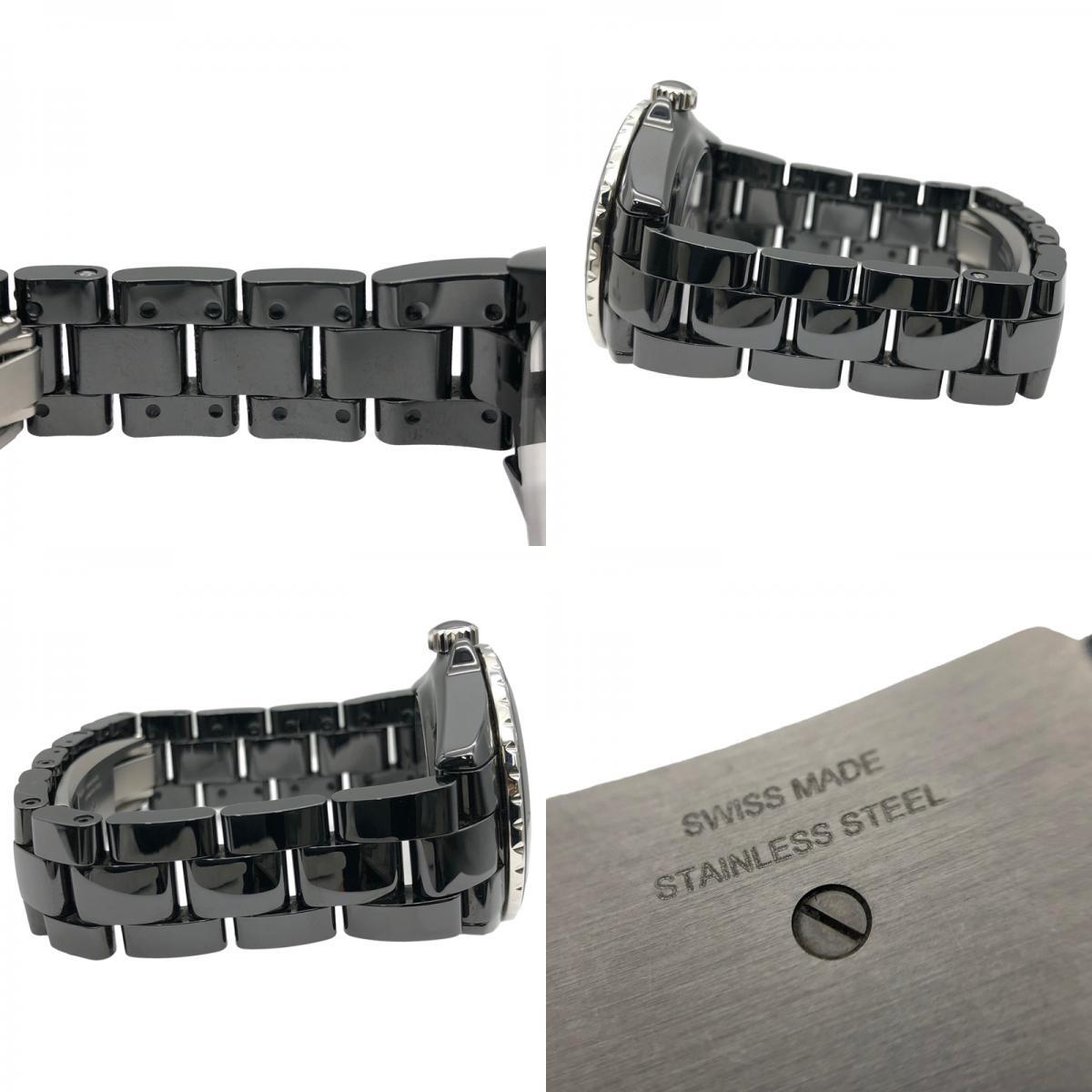 シャネル CHANEL J12 キャリバー12.1 38mm H5702 ブラック セラミック 腕時計 メンズ 中古_画像9