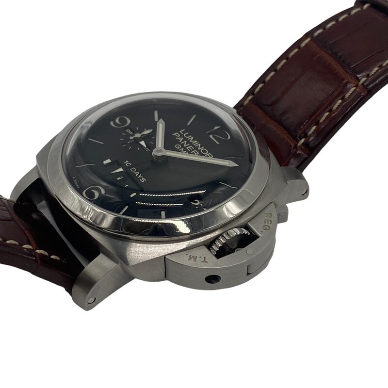 パネライ PANERAI ルミノール1950 10デイズGMT PAM00270 ブラック SS/革ベルト 腕時計 メンズ 中古_画像3