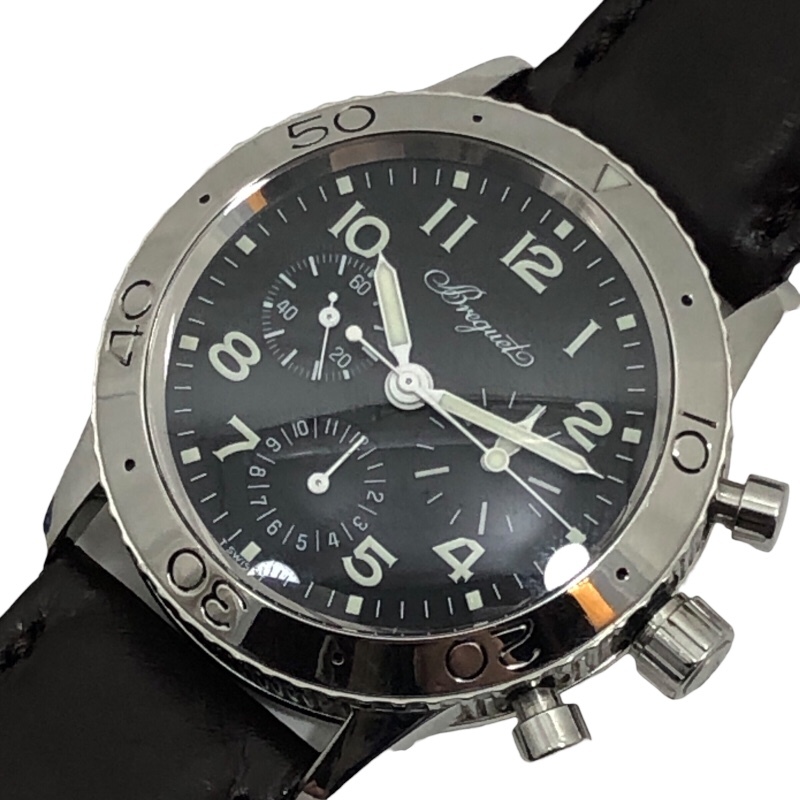 ブレゲ Breguet アエロナバル タイプXX 3800ST/92/3W6 ブラック SS/革ベルト（社外品） 腕時計 メンズ 中古_画像1