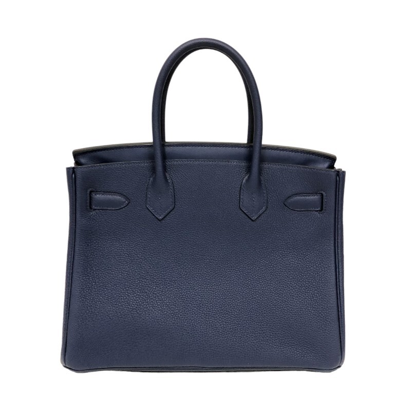  Hermes HERMES Birkin 3EN1 30 U. blue ankle silver metal fittings togo Swift handbag lady's used 