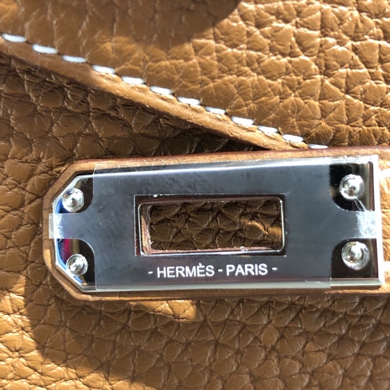 エルメス HERMES ケリー25　内縫い B刻 ゴールド　SV金具 トゴ ショルダーバッグ レディース 中古_画像7