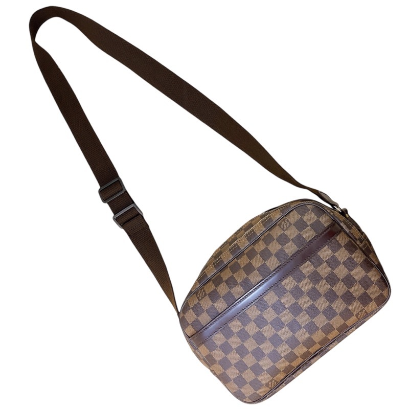  Louis * Vuitton LOUIS VUITTONli Porter PM специальный заказ N45253 Brown Gold металлические принадлежности Damier сумка на плечо б/у 