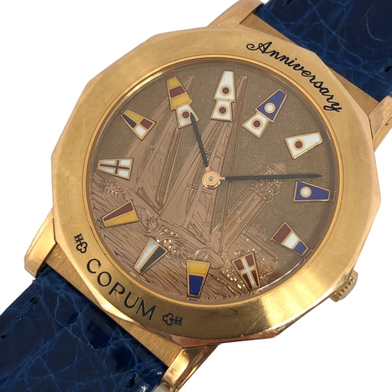 コルム CORUM アドミラルズカップ 55.730.55 ブロンズ K18PG/革ベルト（社外品） 腕時計 レディース 中古_画像1