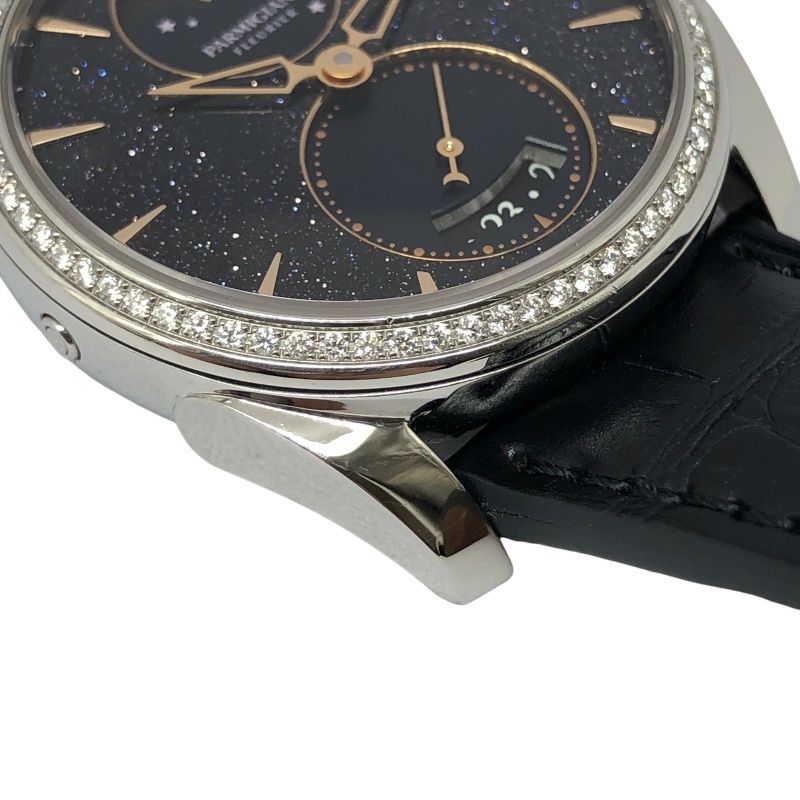 アザーブランド other brand PARMIGIANI FLEURIER トンダ メトロポリタン セレーヌ PFC283 ネイビー SS/革ベルト 腕時計 レディース 中古_画像4