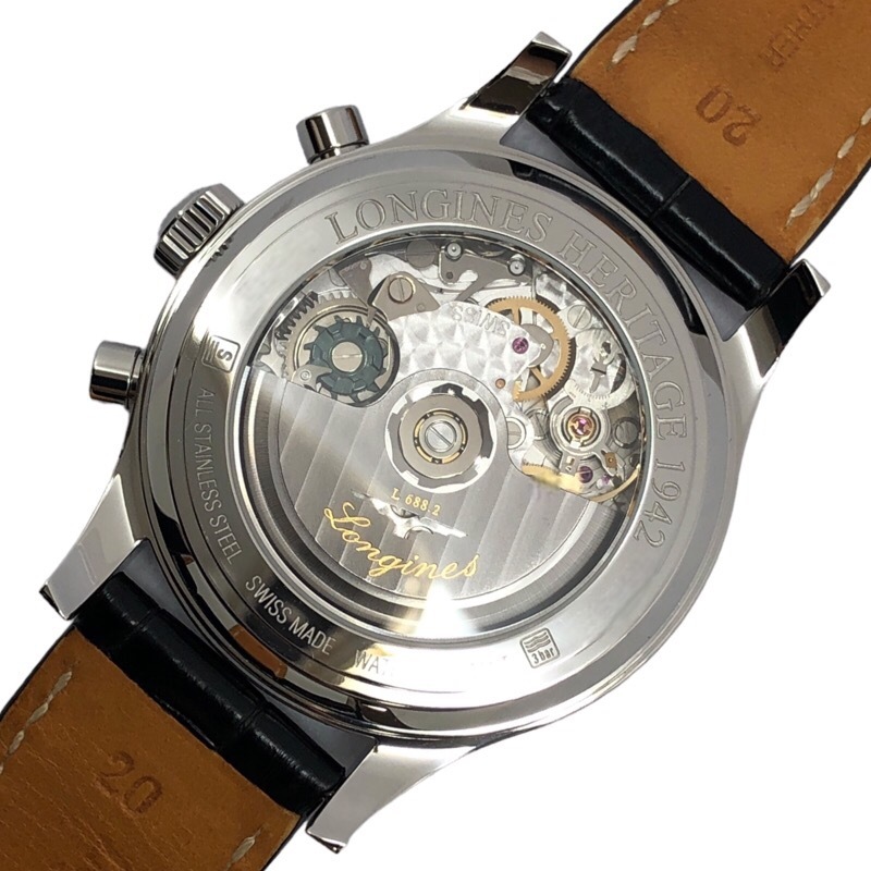  Longines LONGINES износ te-ji1942 хронограф L2.768.4.13.2 белый SS/ кожа ремень наручные часы мужской б/у 