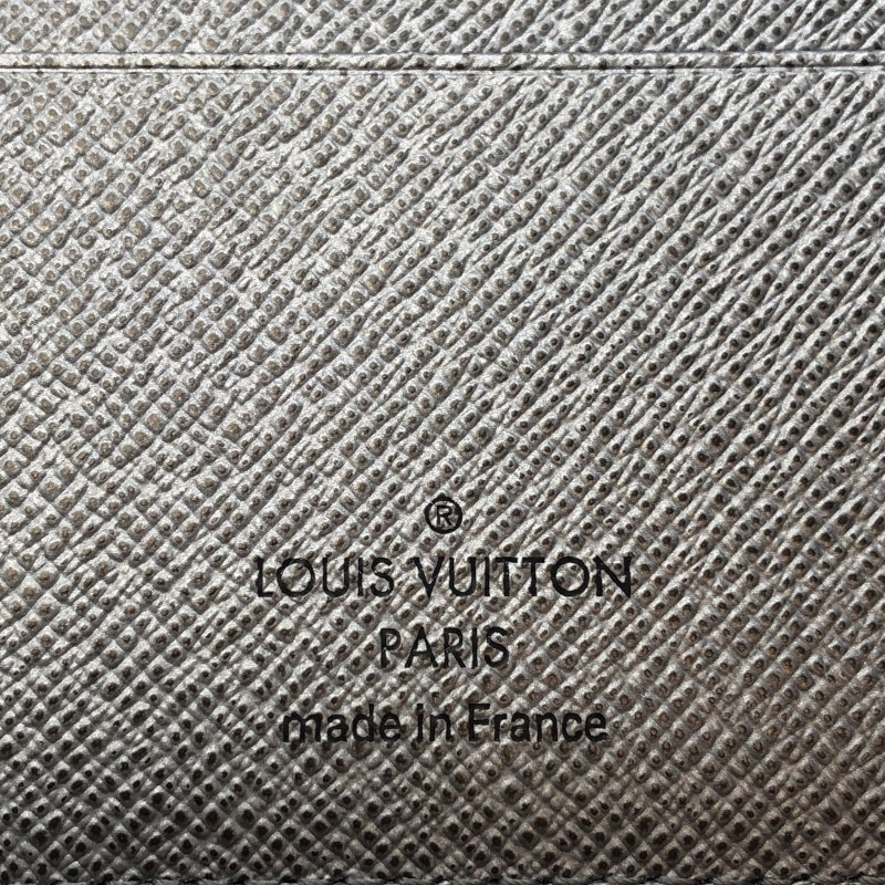 ルイ・ヴィトン LOUIS VUITTON ポルトフォイユ・ミュルティプル M30843 グレー カーフ タイガラマ 二つ折り財布 メンズ 中古_画像4
