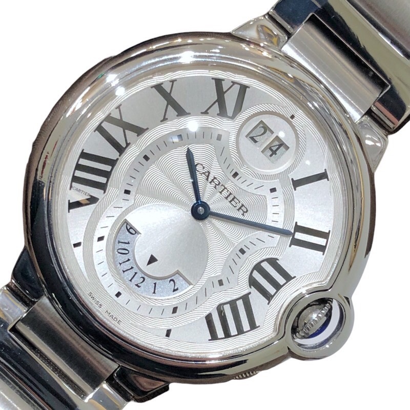 カルティエ Cartier バロンブルー ドゥ カルティエ ２タイムゾーン W6920011 シルバー SS 腕時計 メンズ 中古_画像1