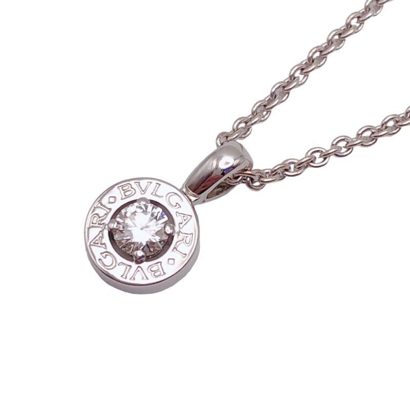 ブルガリ BVLGARI ブルガリブルガリ　1Pダイヤ　ネックレス K18WG ダイヤモンド ジュエリー 中古_画像1