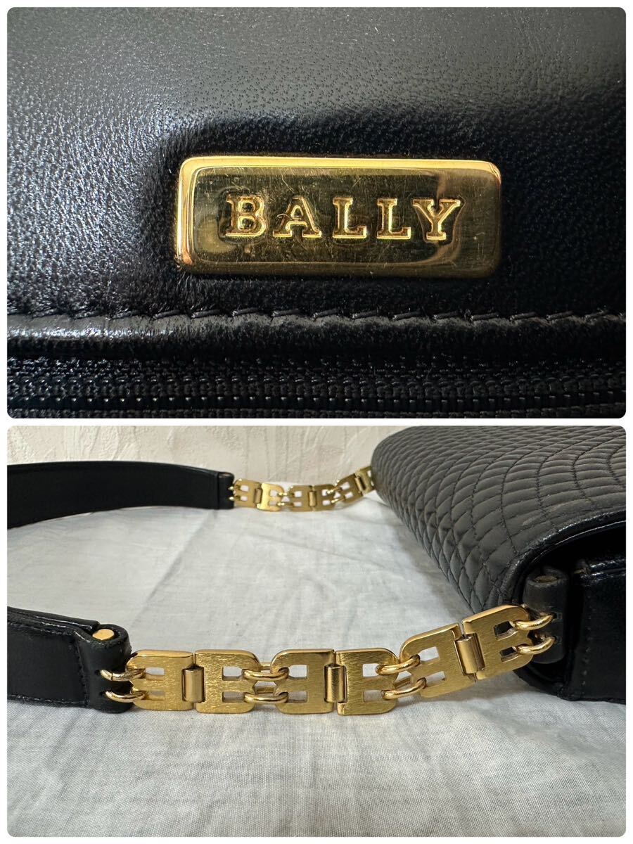 BALLY バリー バッグ オールドバリー ハンドバッグ ショルダーバッグ 鞄 かばん ブラック レトロ アンティーク ゴールド金具_画像10