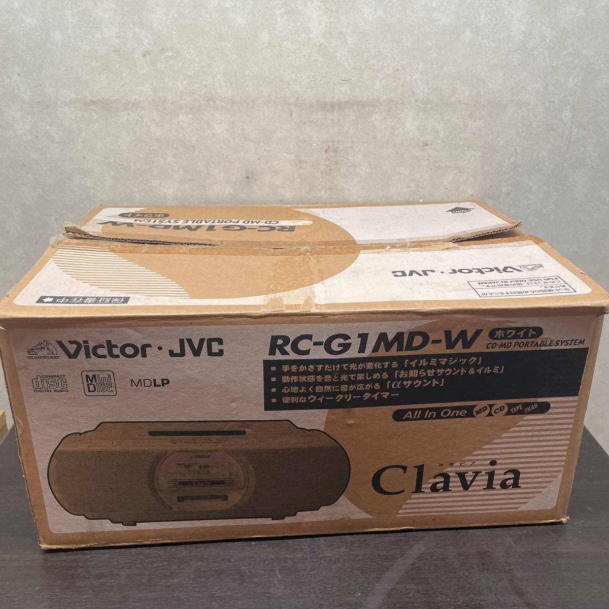 Victor Clavia CD-MD ポータブルシステム RC-G1MD-W 2005年製 ★ジャンク品★の画像10