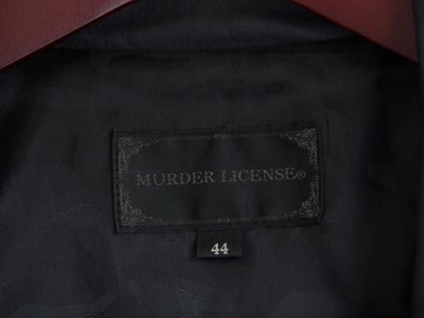 貴重Murder License 牛革 レザーダブルライダース 44　BK