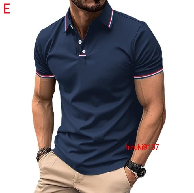 ポロシャツ メンズ Tシャツ 半袖 シャツ ゴルフウェア トップス 無地 涼しい ビジネス スポーツ 吸汗速乾 夏物/CH7_画像5