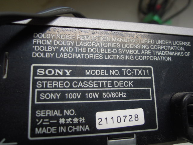 （NR)SONY TC-TX11 カセットデッキ 通電のみ ジャンクの画像6