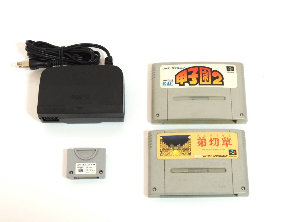 □ 任天堂 NINTENDO 64 NUS-001 ゲーム機 本体 クリアブルー コントローラー ACアダプタ ソフト 動作未確認 中古 保管品 ③の画像9