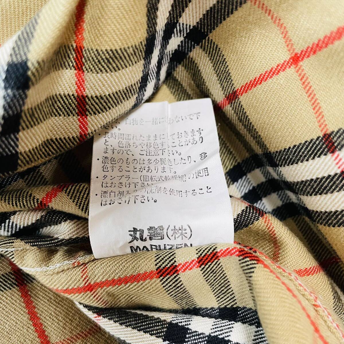 極美品！バーバリー『抜群の存在感』BURBERRY 長袖シャツ ジャケット L〜XLサイズ ノバチェック コットン 綿100% ベージュ フランス製の画像4