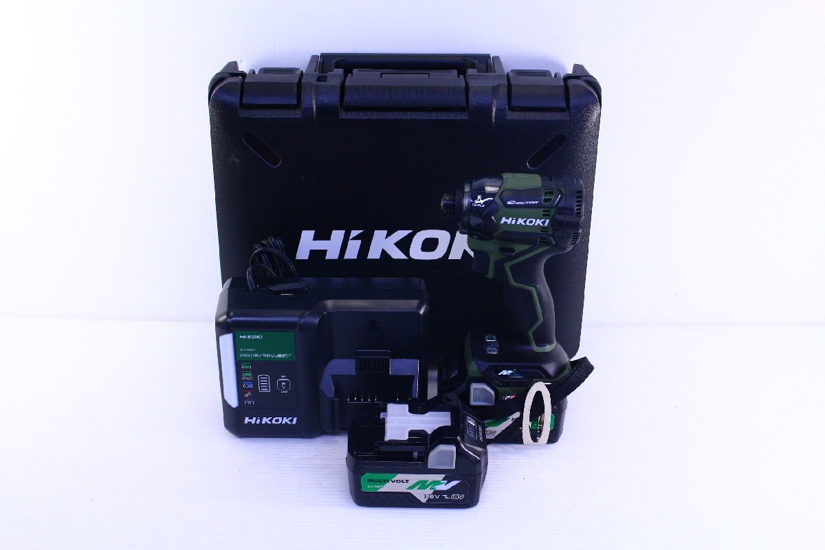 ●HiKOKI ハイコーキ WH36DC コードレスインパクトドライバ 36V バッテリー2個+充電器付き 動作OK【10931758】_画像1