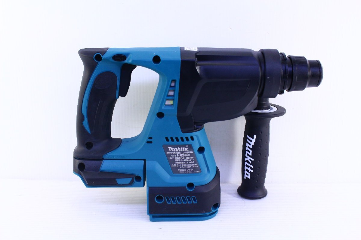 ●【未使用】makita マキタ HR244D 充電式ハンマドリル ハンマードリル 18V 24mm 穴あけ 電動工具 付属品あり ケース付き【10936494】_画像3