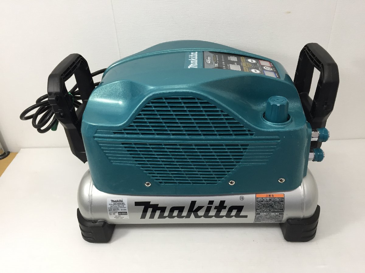 ●【美品】makita マキタ AC500XL エアコンプレッサ 11L 高圧 常圧 オイルレス エアー工具【20416153】