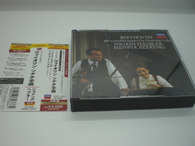 4CD ベートーヴェン：ヴァイオリン・ソナタ全曲 シェリング、ヘブラー 1978・79年 タワーレコード限定 倉Bの画像1