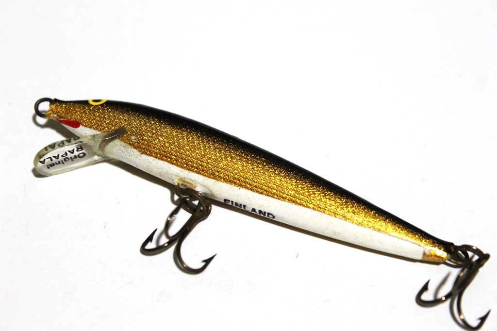 ■s3745 RAPALA ラパラ フローター フローティング F9 オールド 印字 初期 60s 希少 ボックス入り ゴールド■_画像3