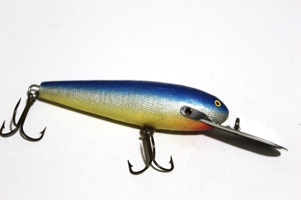 ■s3742 RAPALA DEEP DIVER90 DD90 ラパラ ディープダイバー オールド 70年代 ウッド 希少 ブルー■の画像2