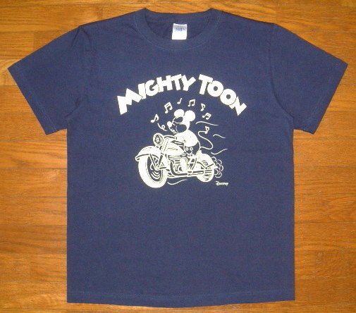 新品 デストロイ DESTROY コットン生地 半袖 Tシャツ (Lサイズ/紺) ミッキーマウス ディズニー バイク 単車 ハーレー セディショナリーズ_画像2