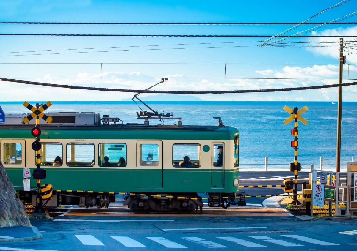 M47 江ノ電の踏切/鎌倉高校前駅/スラムダンク/SLAM DUNK/日本の風景/アートパネル/ファブリックパネル/インテリアパネル/ポスター_画像1