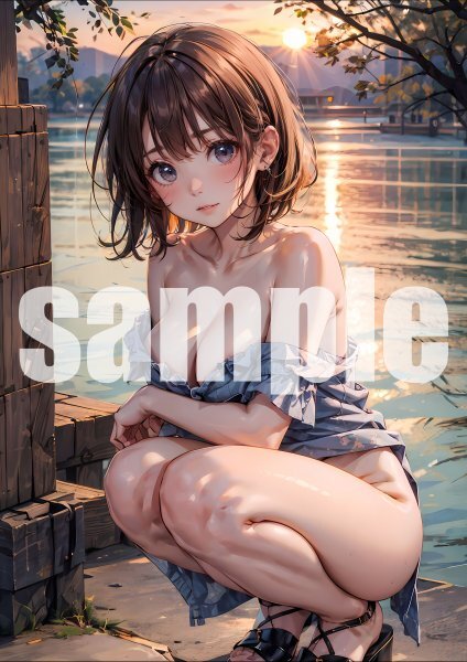 523【A4写真用紙・高画質】オリジナル 美女 イラスト グラビア セクシー アニメ 同人 ポスター フェチ 美人 美乳 美脚 お尻 水着 ビキニ_画像1