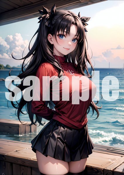 749【A4写真用紙・高画質】『Fate/stay night 遠坂凛』グラビア セクシー アニメ イラスト 同人 美女 ポスター ファンアート_画像1