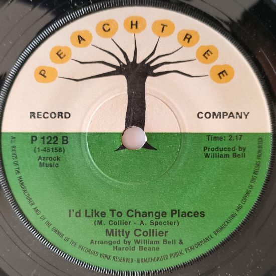 ★ Mitty Collier【UK盤 Soul 7" 】I'd Like To Change Places / Share What You Got (Peachtree P-122) 1969年 / Southern Soul_画像1