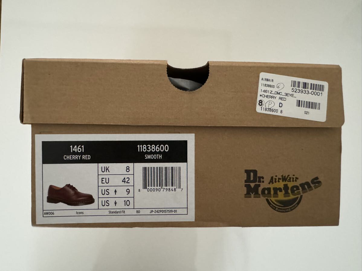 Dr.Martens 1461 3EYE GIBSON CHERRY RED ドクターマーチン 3ホール ギブソン シューズ チェリーレッド 3アイ R11838600 UK8の画像10