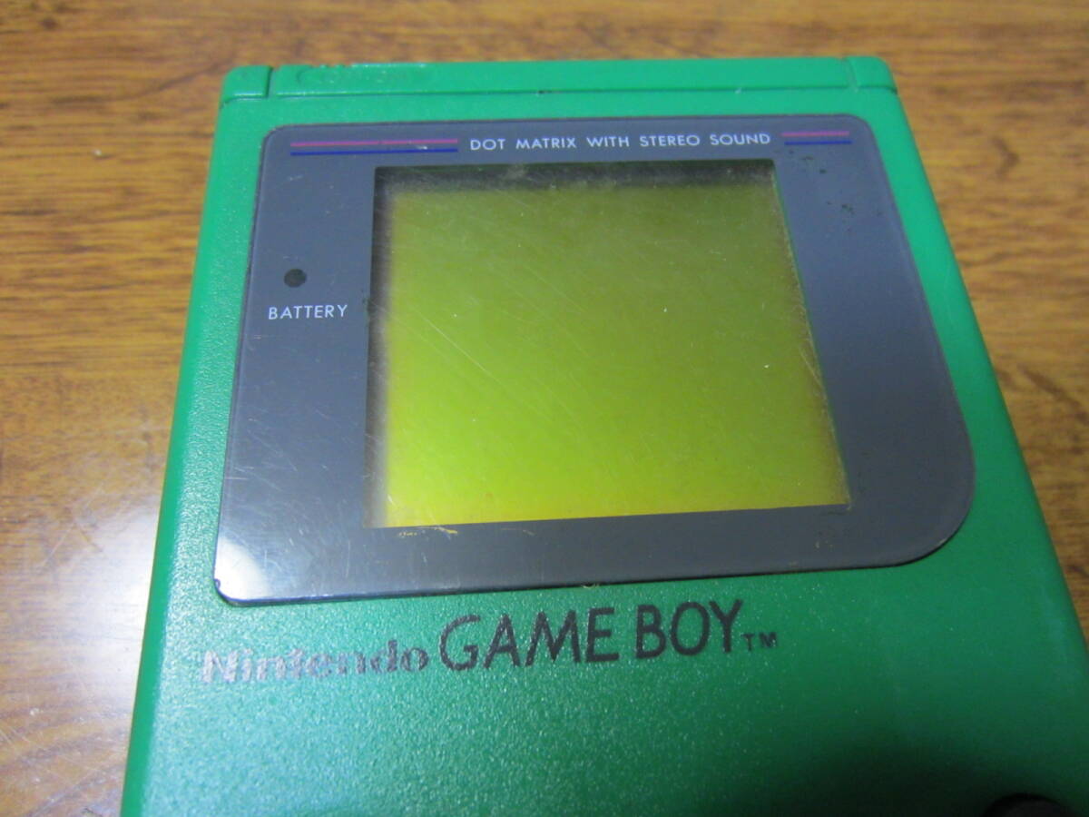 GB 初代 ゲームボーイ ブロス 本体 DMG-01 グリーン GAMEBOY bros. 緑 カービィ２本付きの画像3