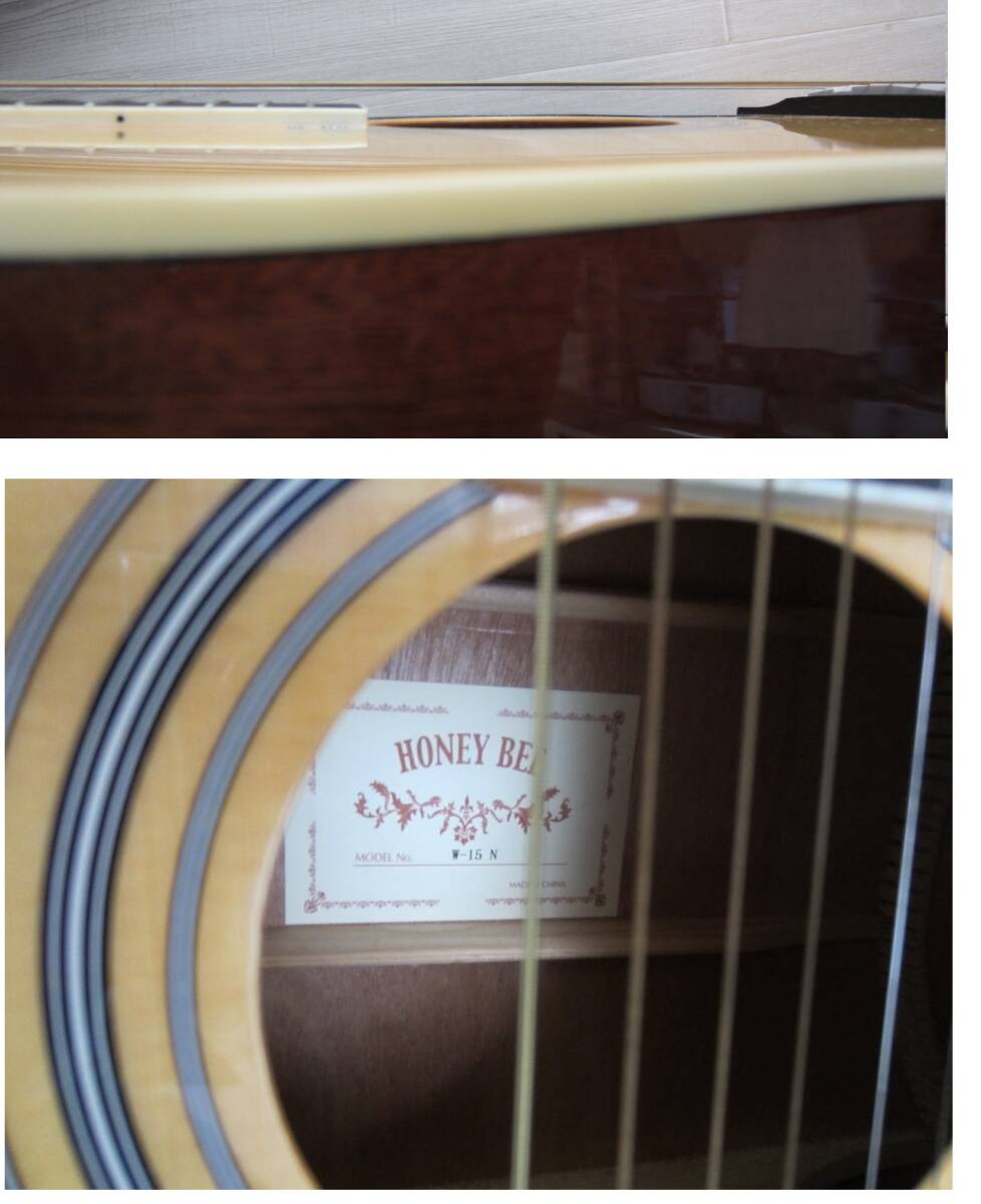 美品 アコースティックギター ハニービー HONEY BEE W-15N ソフトケース付きの画像5