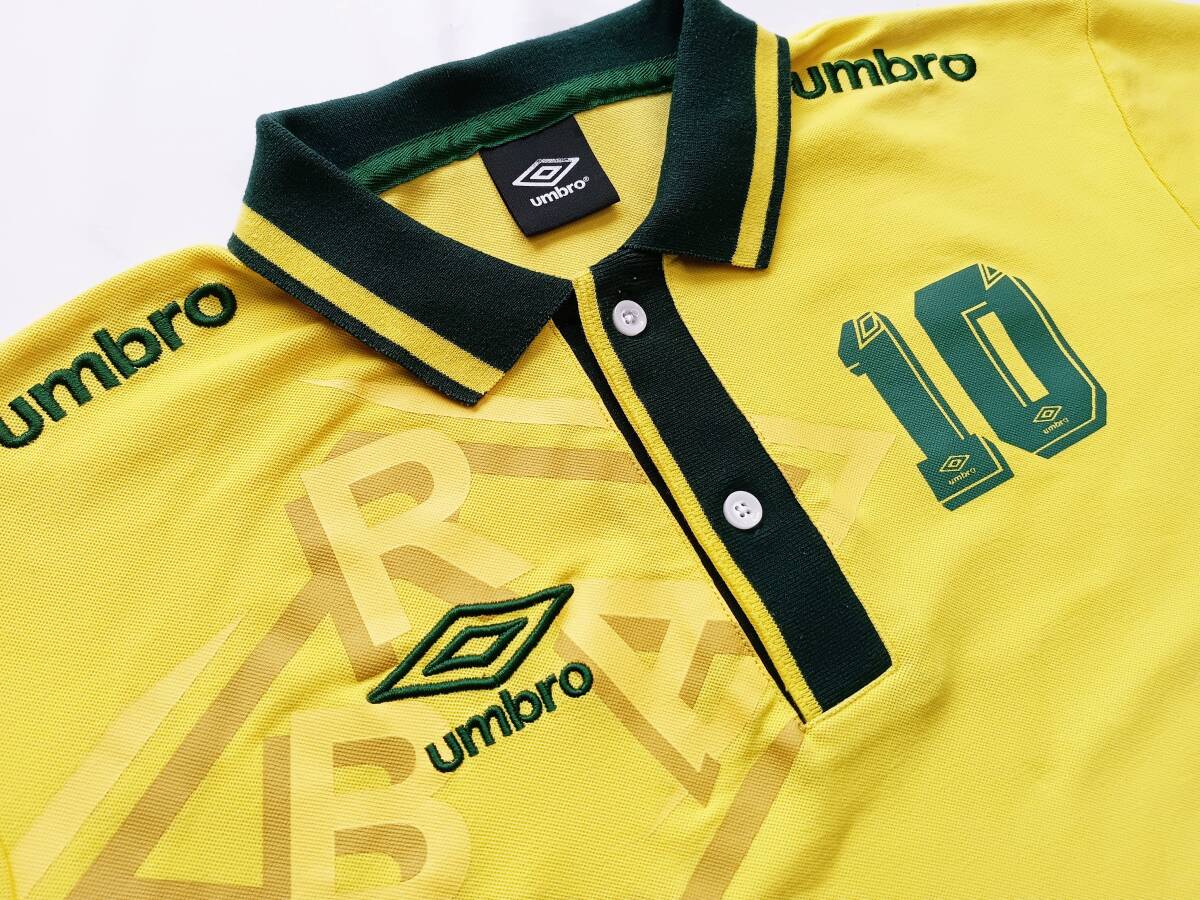 美品！1994年 BRASIL ブラジル代表 10番 1st 復刻モデル 半袖ポロシャツ(XL相当)UMBRO製の画像6