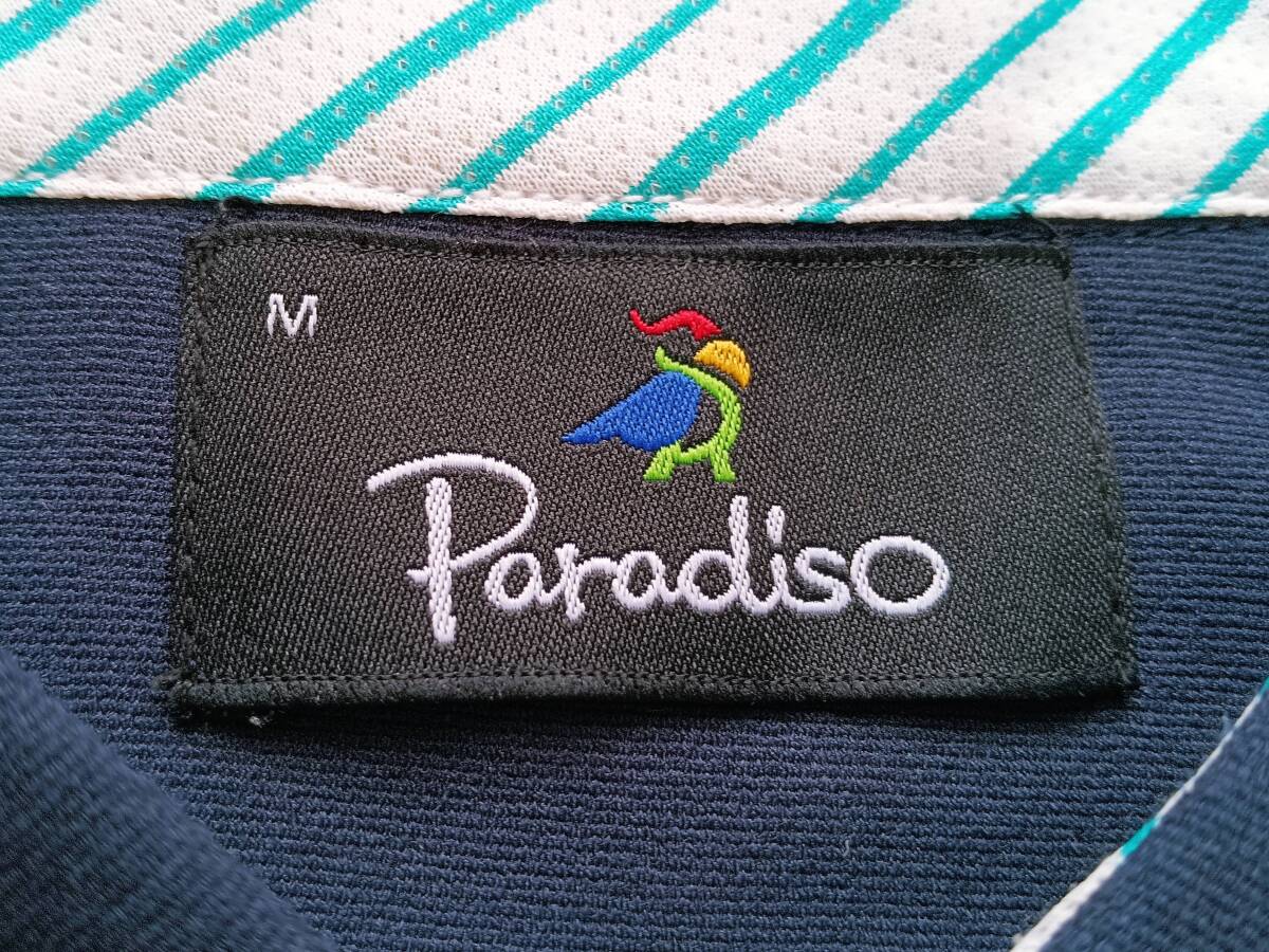 極美品！PARADISO パラディーゾ 超薄手 超軽量 ストレッチ 高品質ゴルフポロ(紺L-XL相当)ブリヂストンの画像5